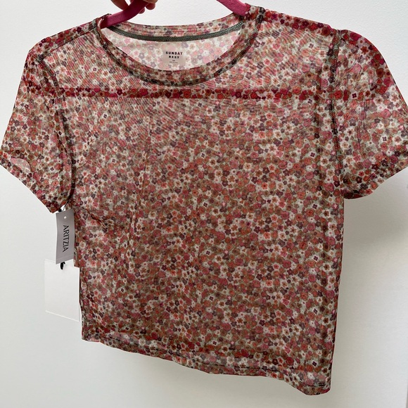 NWT Sunday Best sheer floral top - Picture 4 of 8